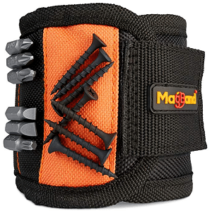 Magnetic Wristband, Super Strong Magnets Holds Screws, Nails, Drill Bits, A Black DIY Magnet Wristband