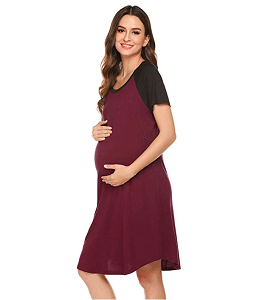 Ekouaer 3 in 1 Delivery/Labor/Nursing Nightgown Women's Maternity Hospital Gown/Sleepwear for Breastfeeding