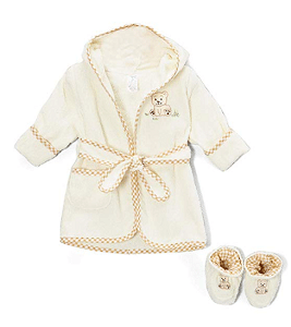 Spasilk 100% Cotton Hooded Terry Bathrobe with Booties