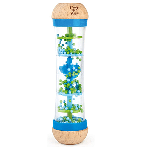 Hape Beaded Raindrops - Mini Wooden Musical Shake & Rattle Rainmaker Sensory Toy